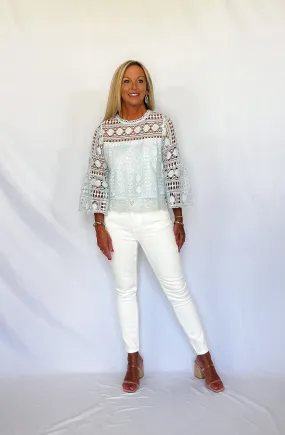 Kate Lace Bell Sleeve Top