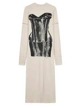 Knit Print Midi Dress
