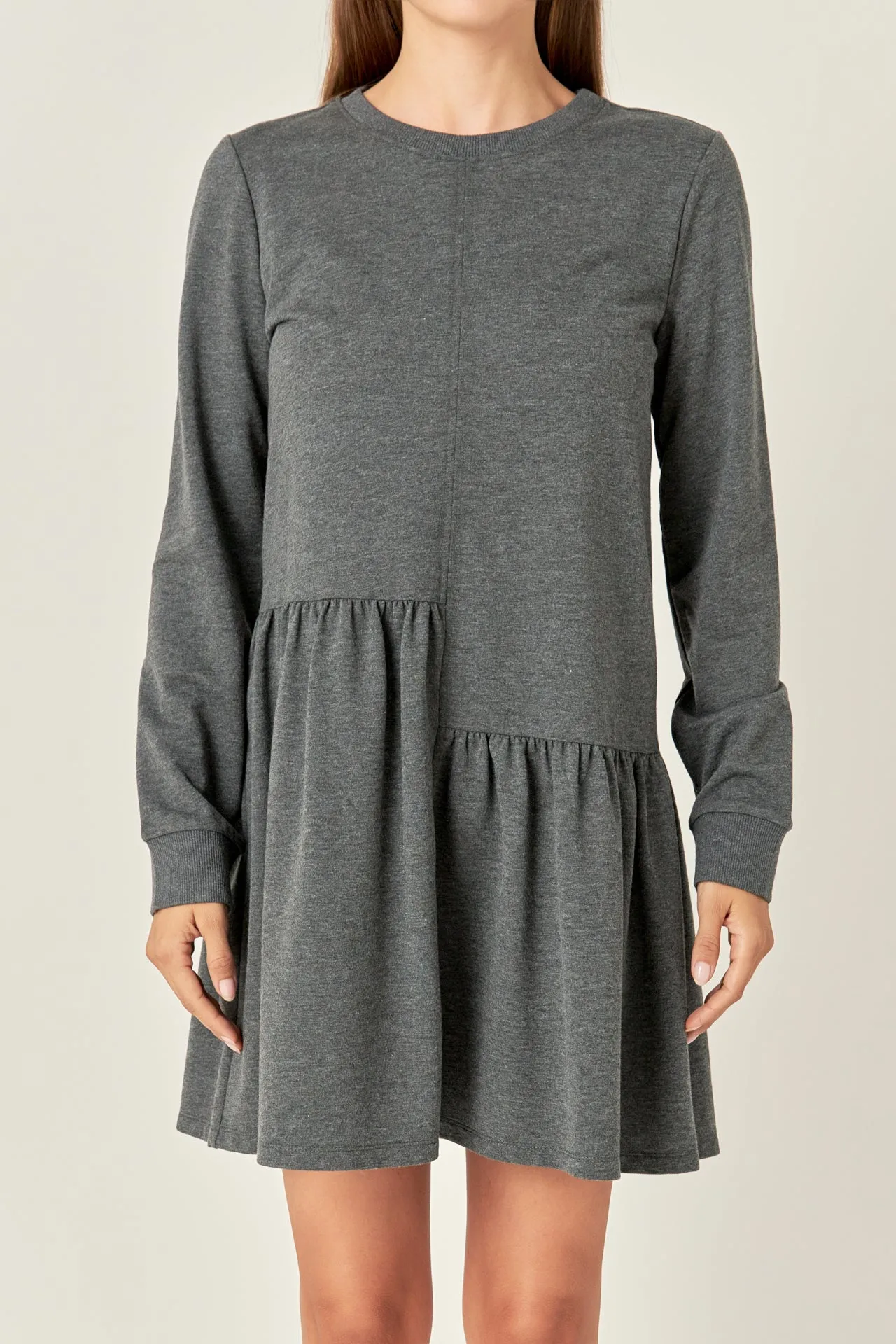 Knit Unbalanced Seam Dress
