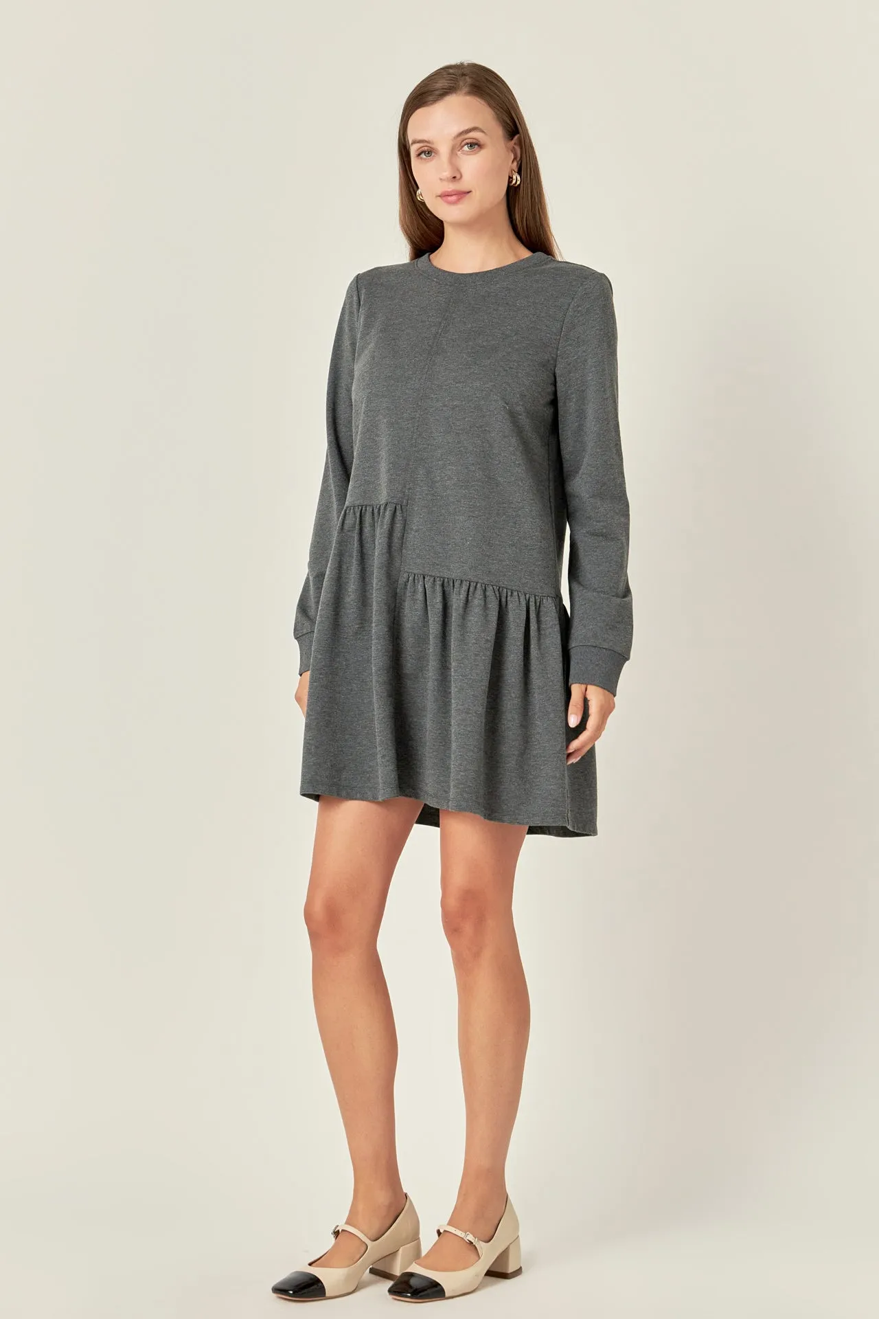 Knit Unbalanced Seam Dress