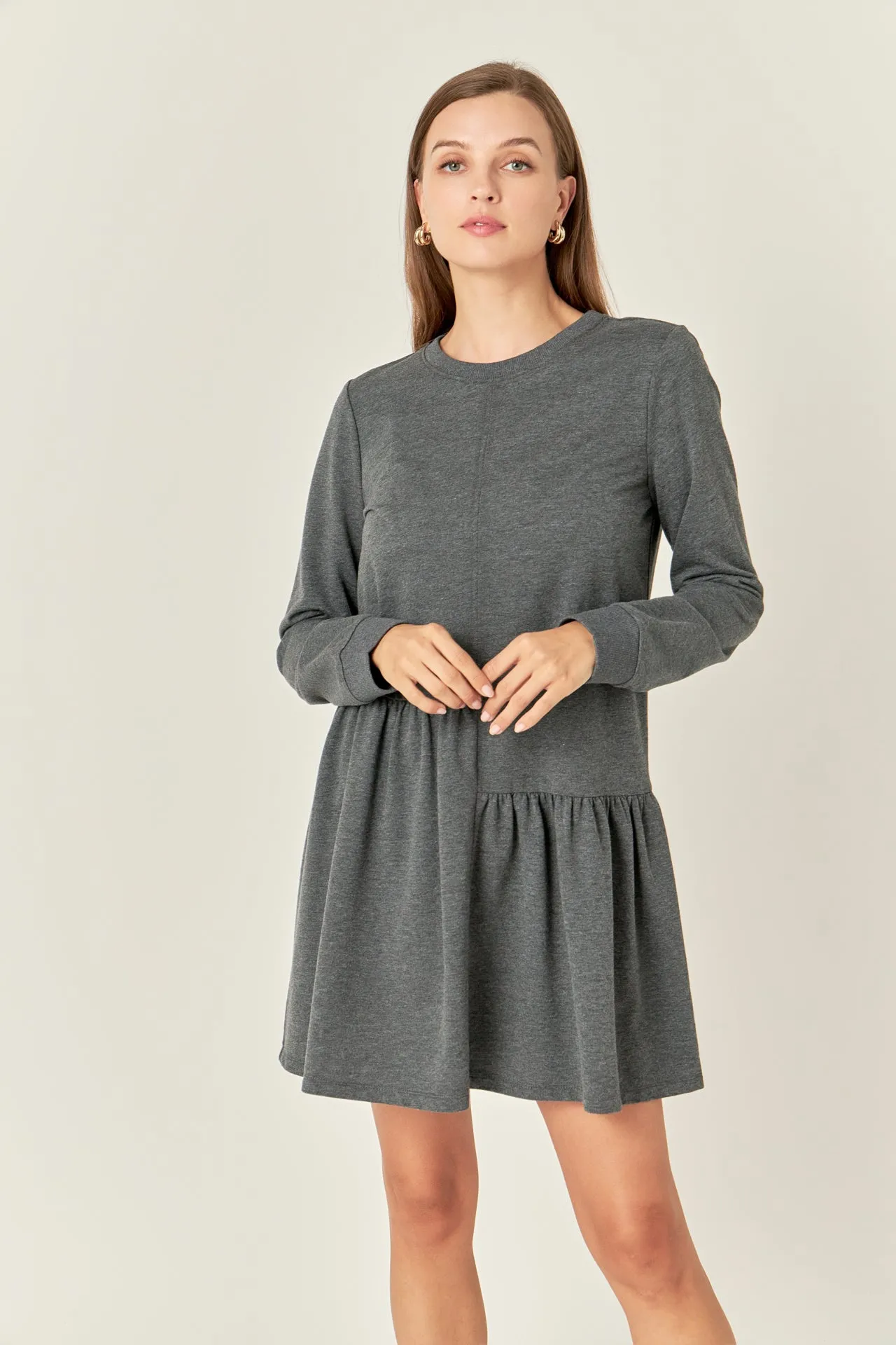Knit Unbalanced Seam Dress