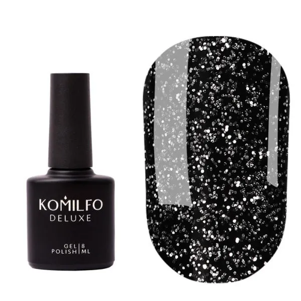 KOMILFO NO WIPE SILVER TOP TOP WITHOUT STICKY LAYER WITH SILVER MICRO-SHINE, 8 ML 170811
