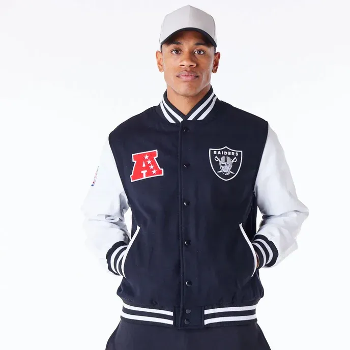 Las Vegas Raiders NFL Patch Black Varsity Jacket