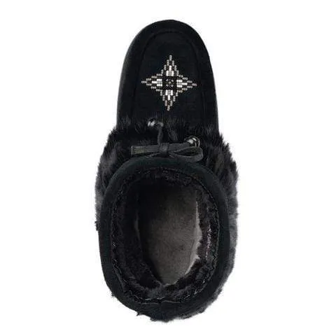 Manitobah Mukluks Keewatin Suede Waterproof Half Mukluks- Black