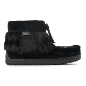 Manitobah Mukluks Keewatin Suede Waterproof Half Mukluks- Black