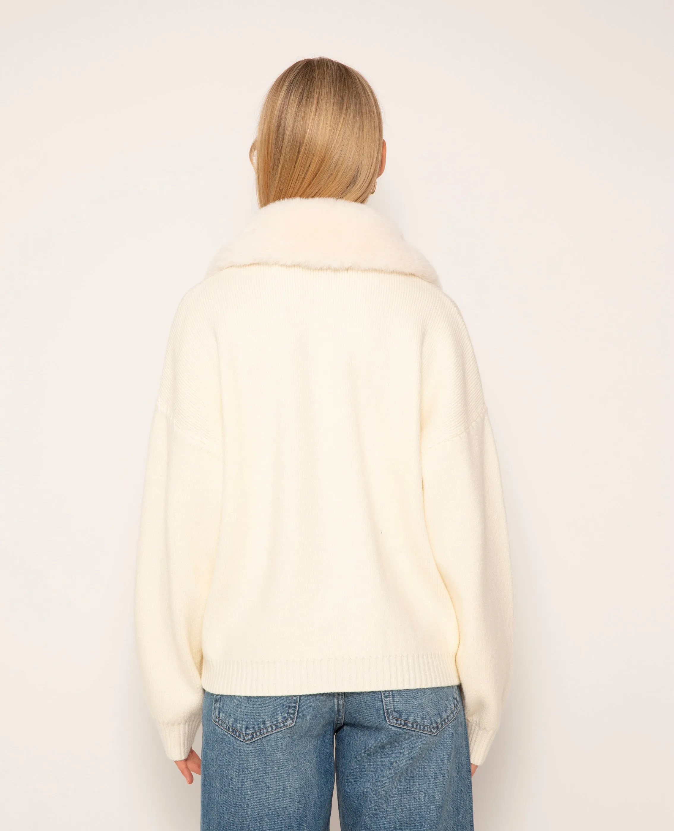 Nola Fur Collar Oversize Cardigan
