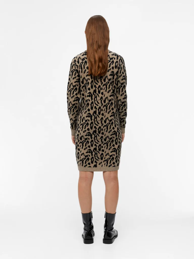 OBJRAY L/S KNIT DRESS AOP
