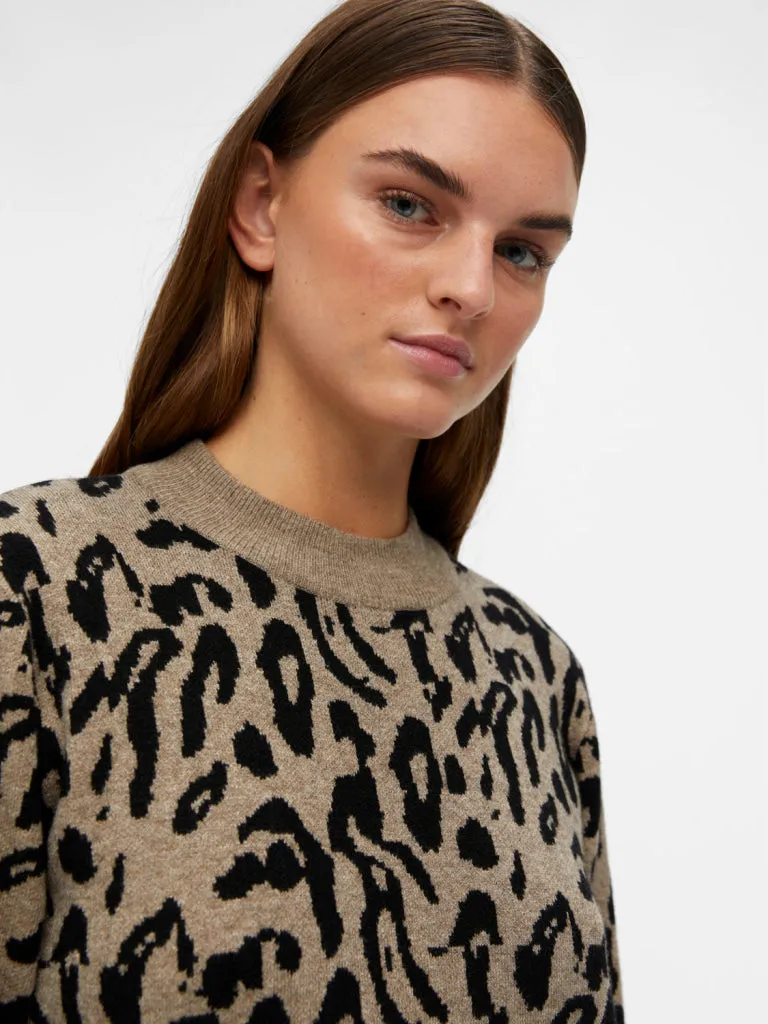 OBJRAY L/S KNIT DRESS AOP