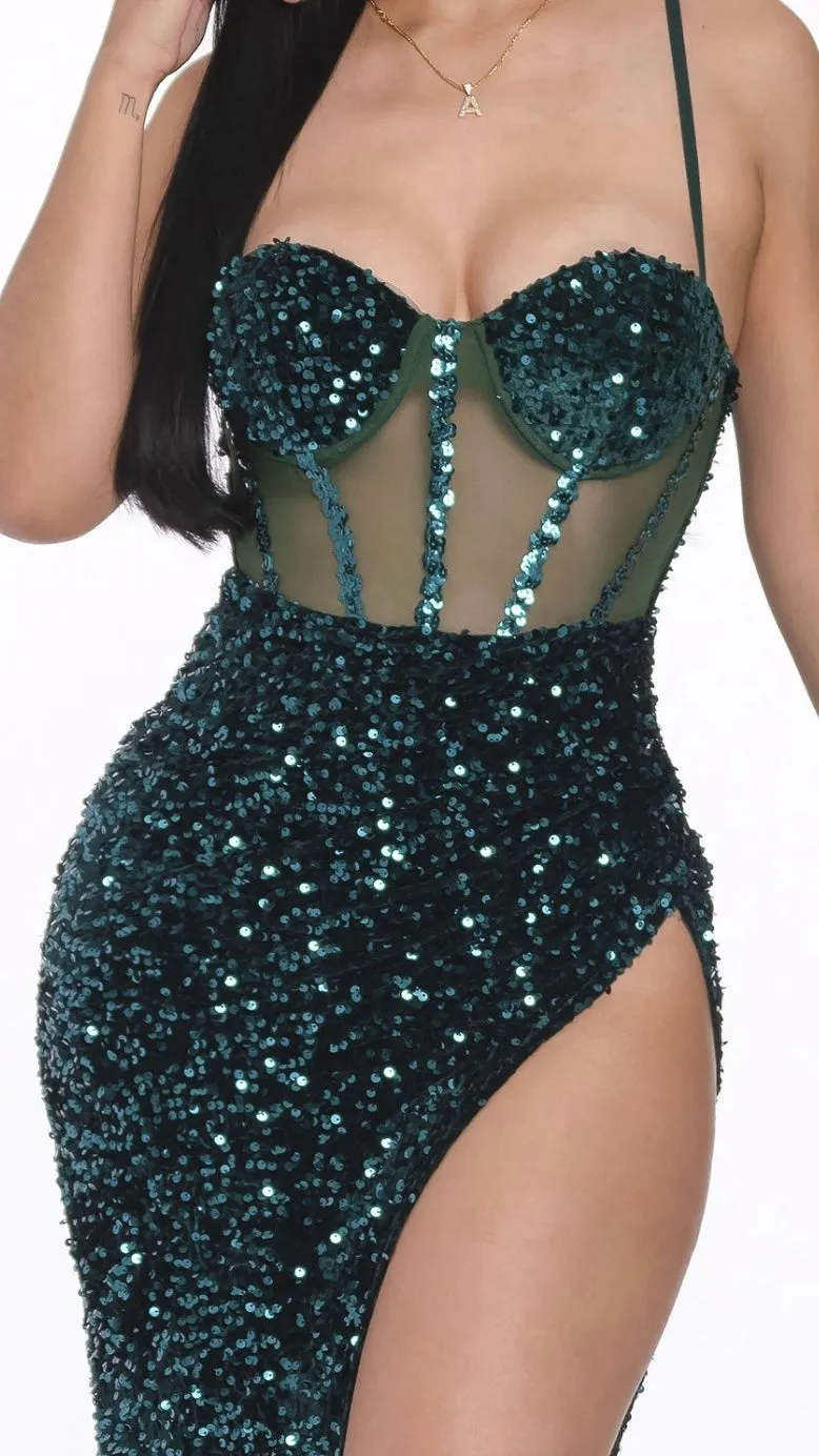 On Your Mind Dress - Emerald