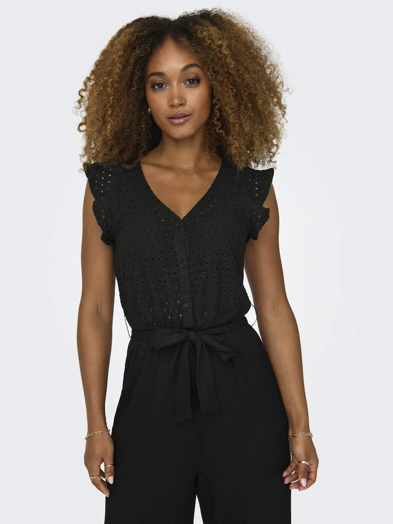 Only / Damen-Overall / ONLELISA S/L V-NECK JUMPSUIT JRS