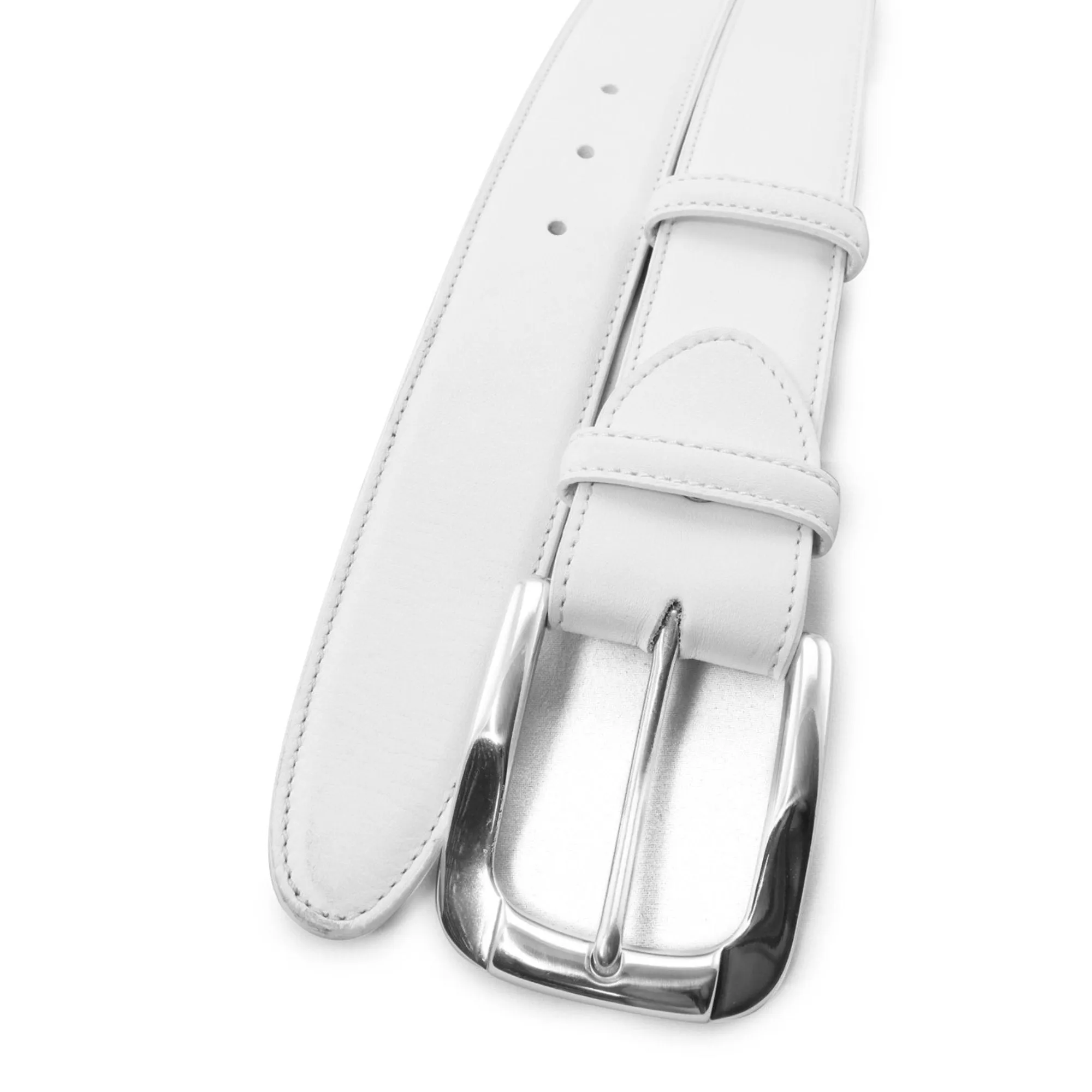 Optic white classic napa feel belt