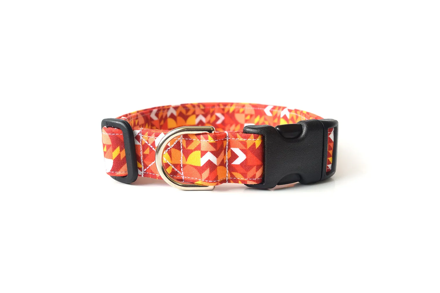 Orange Geometric Shapes Dog Collar