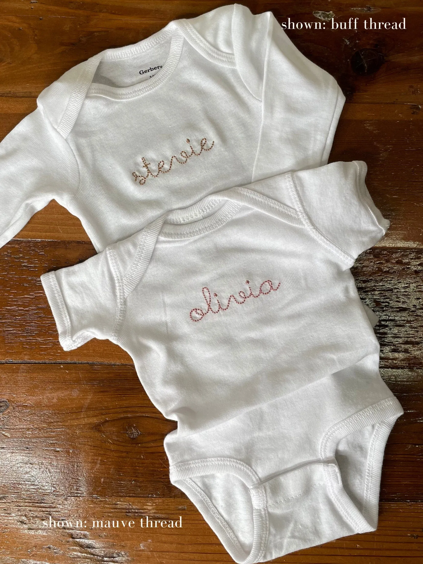 Personalized Embroidered Baby Onesie With Name, Short Sleeve, Long Sleeve, Bodysuit