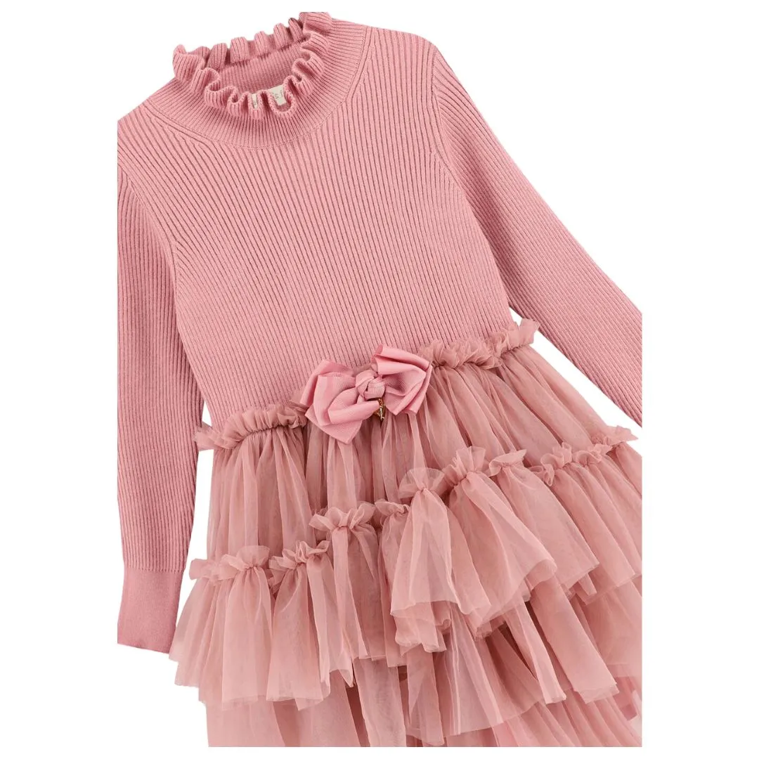 Pink 'Elin' Knitted Dress