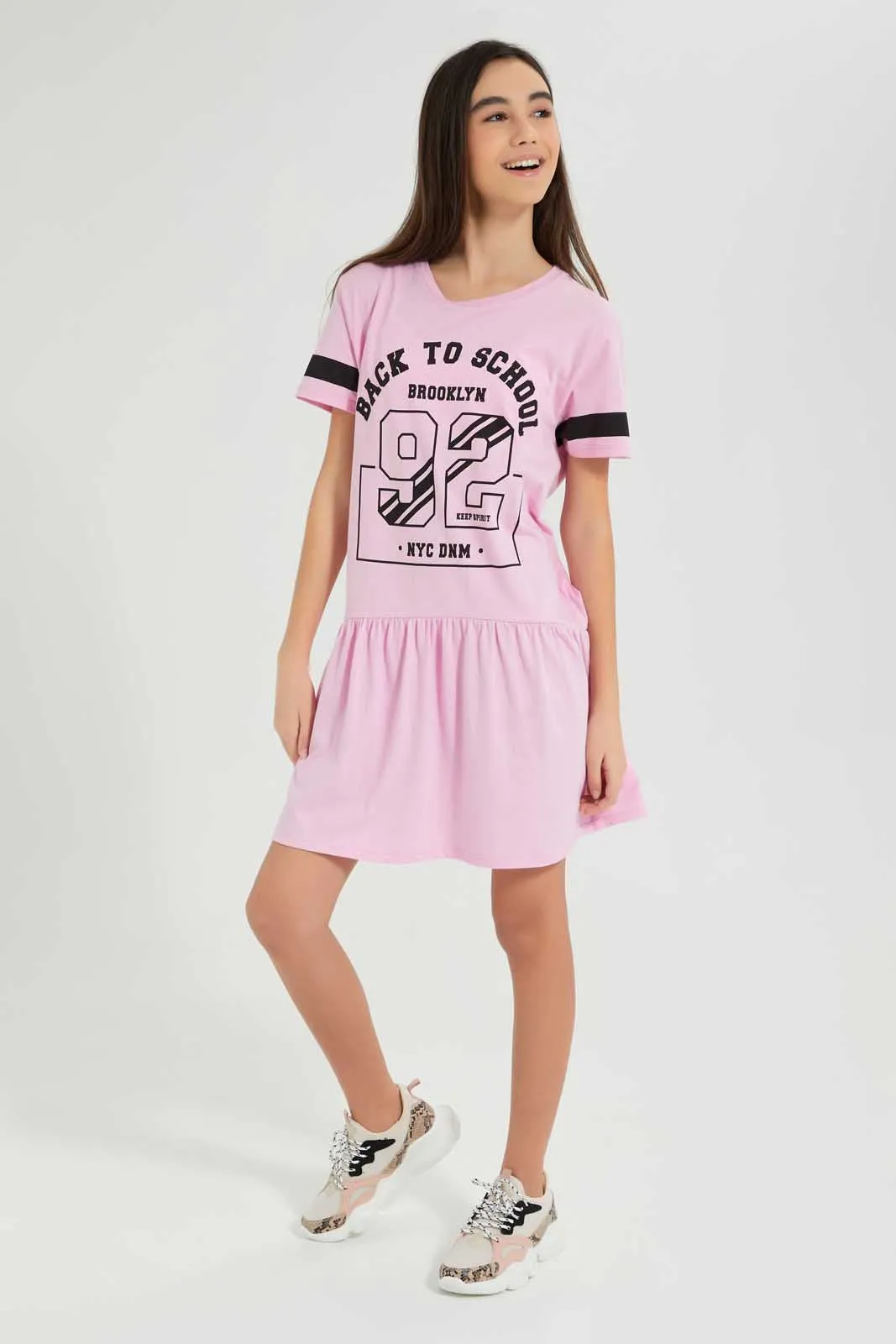 Pink Printed Sporty Dress