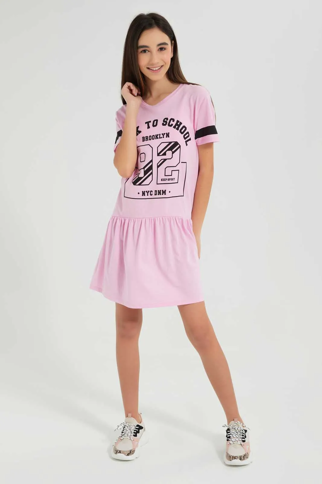 Pink Printed Sporty Dress