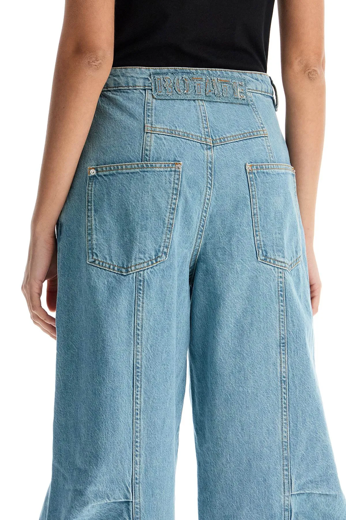 Sculptural Wide-Leg Jeans
