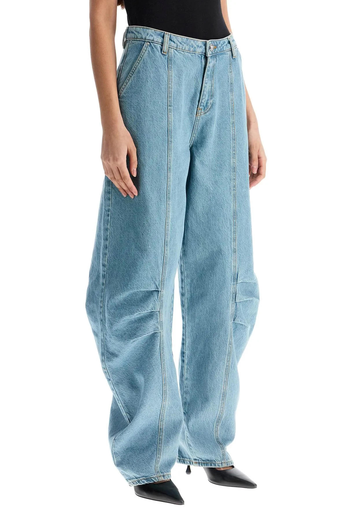 Sculptural Wide-Leg Jeans