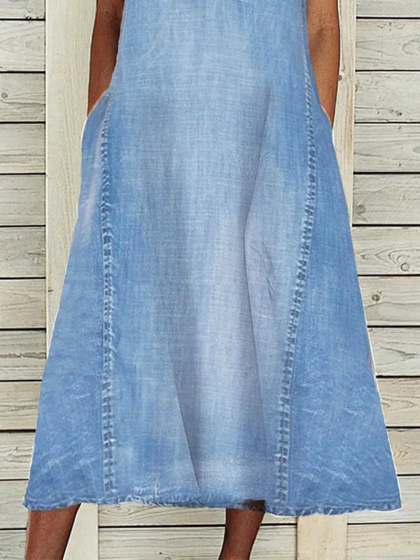 Sleeveless Loose Casual Denim Dress