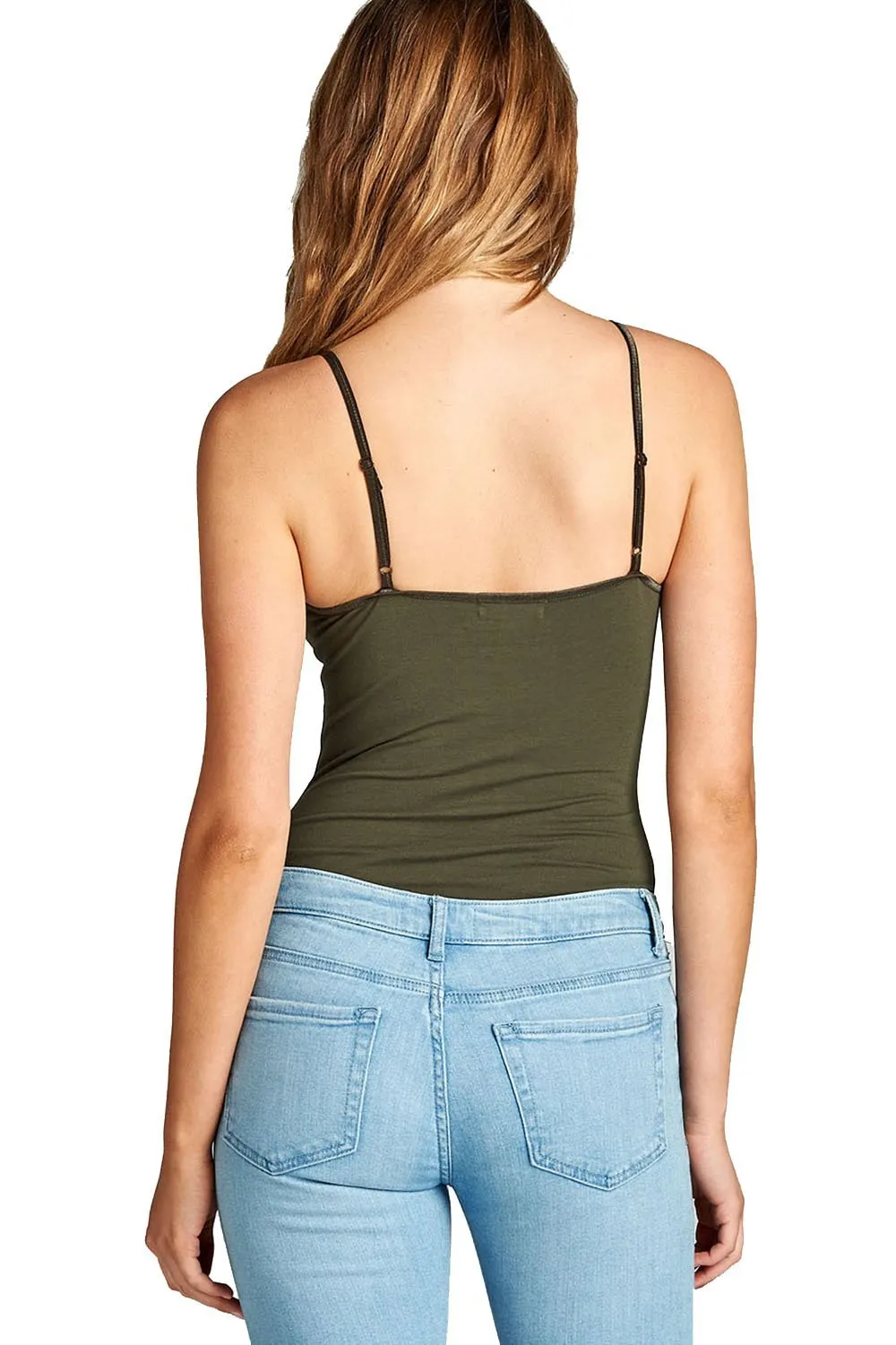 Snap Crotch Thin Strap Leotard Bodysuit Camisole Bodysuit Camisole