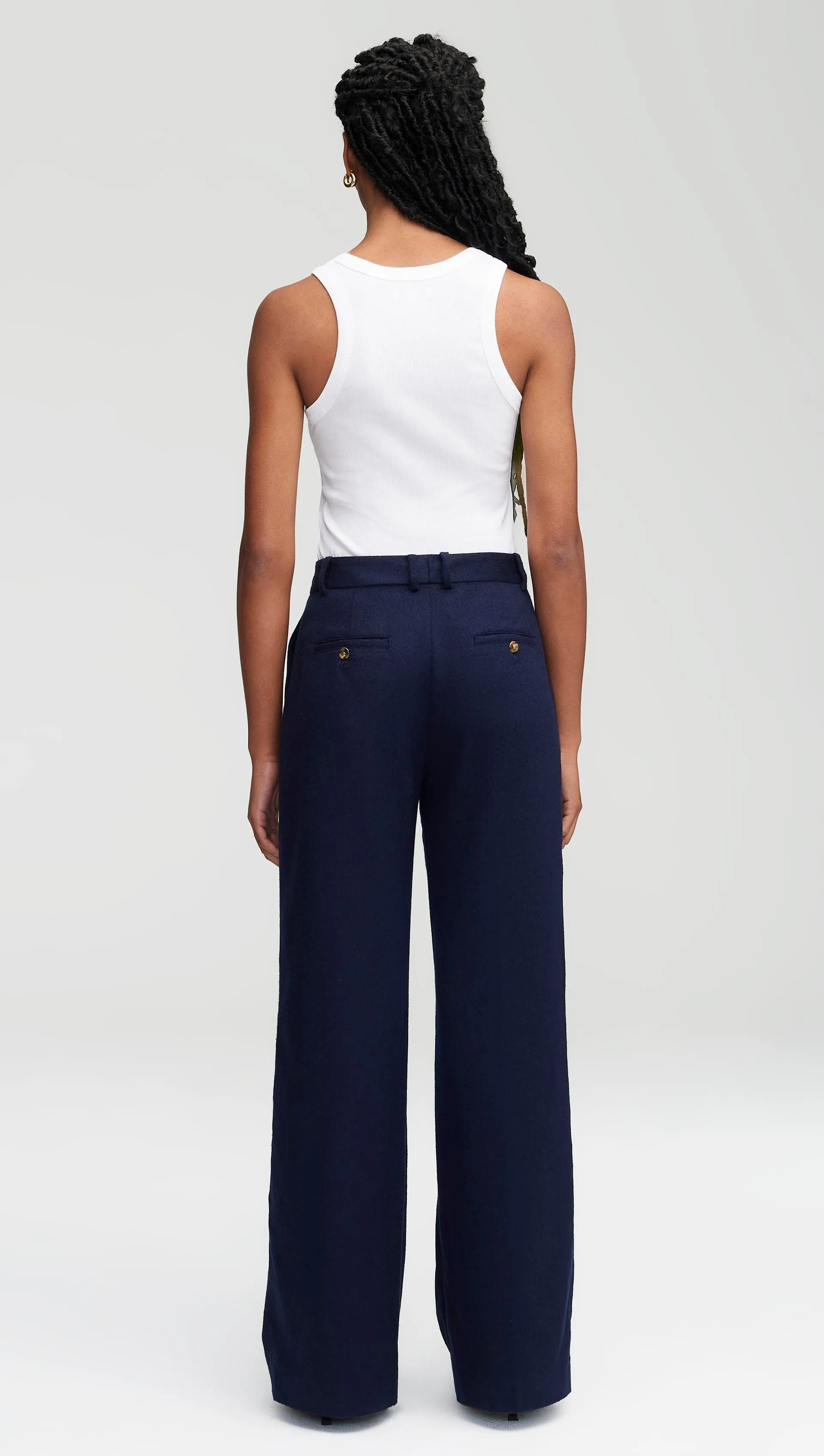 Soho Trouser in Textured Wool | Navy