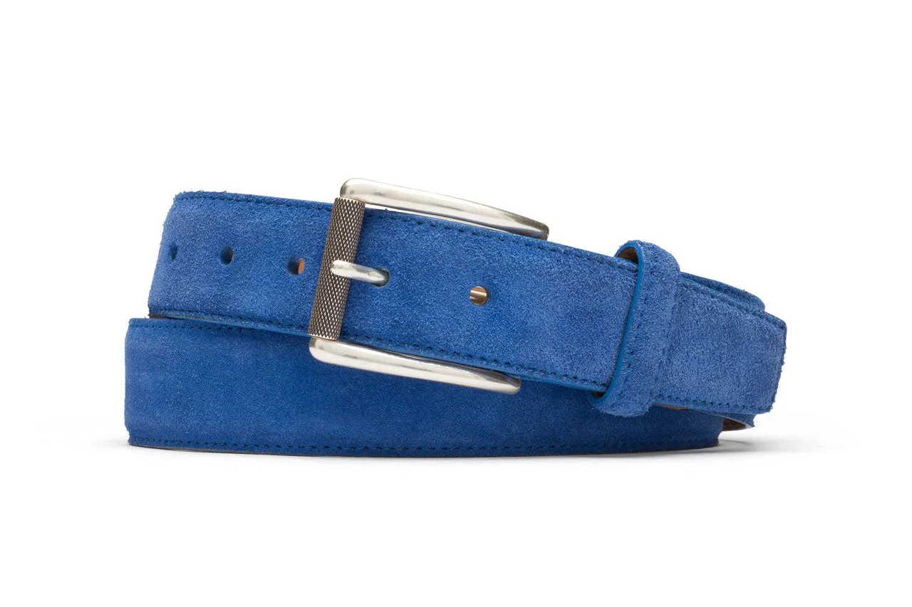 Suede Belt with Nickel Roller Buckle