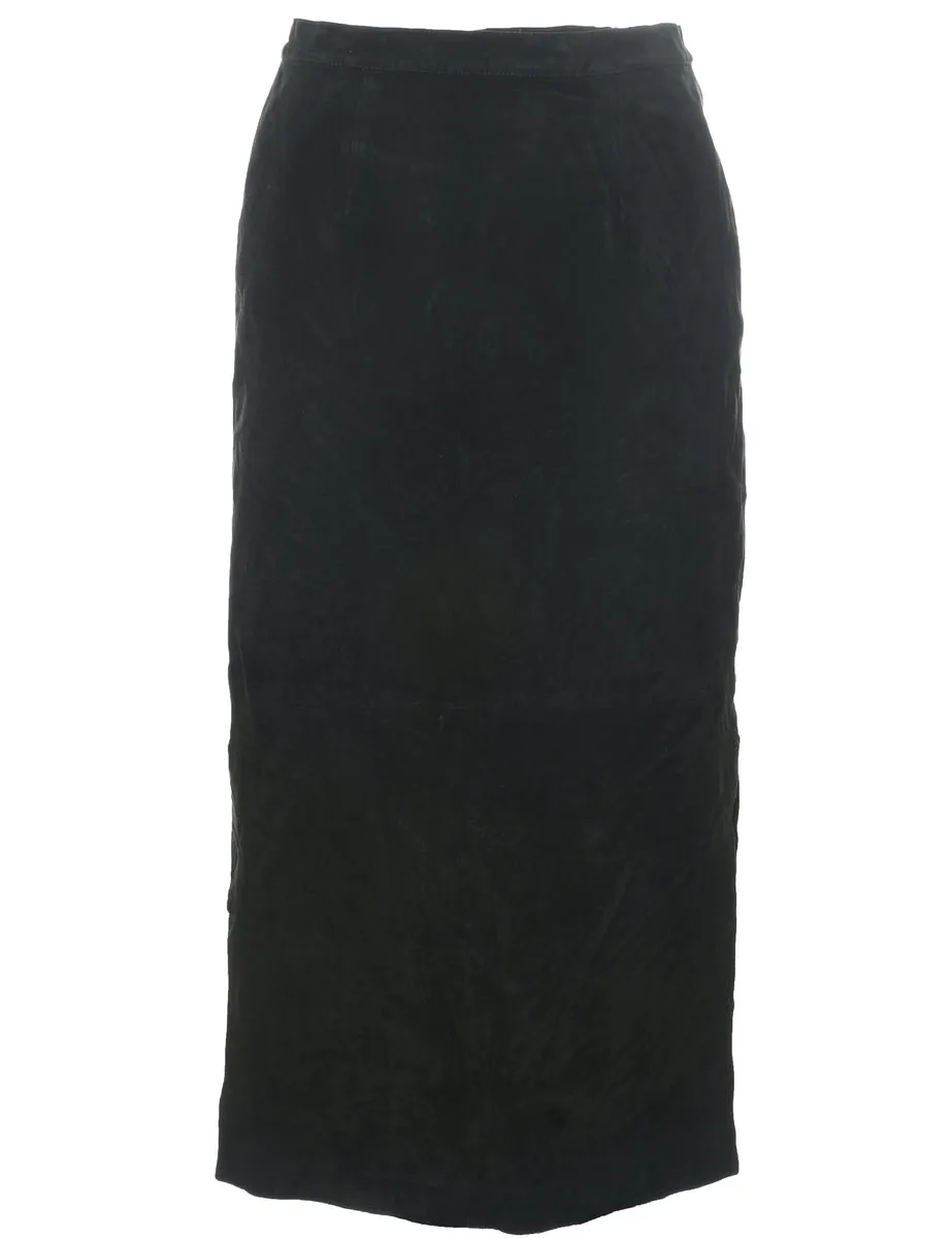 Suede Pencil Shape Maxi Skirt - M