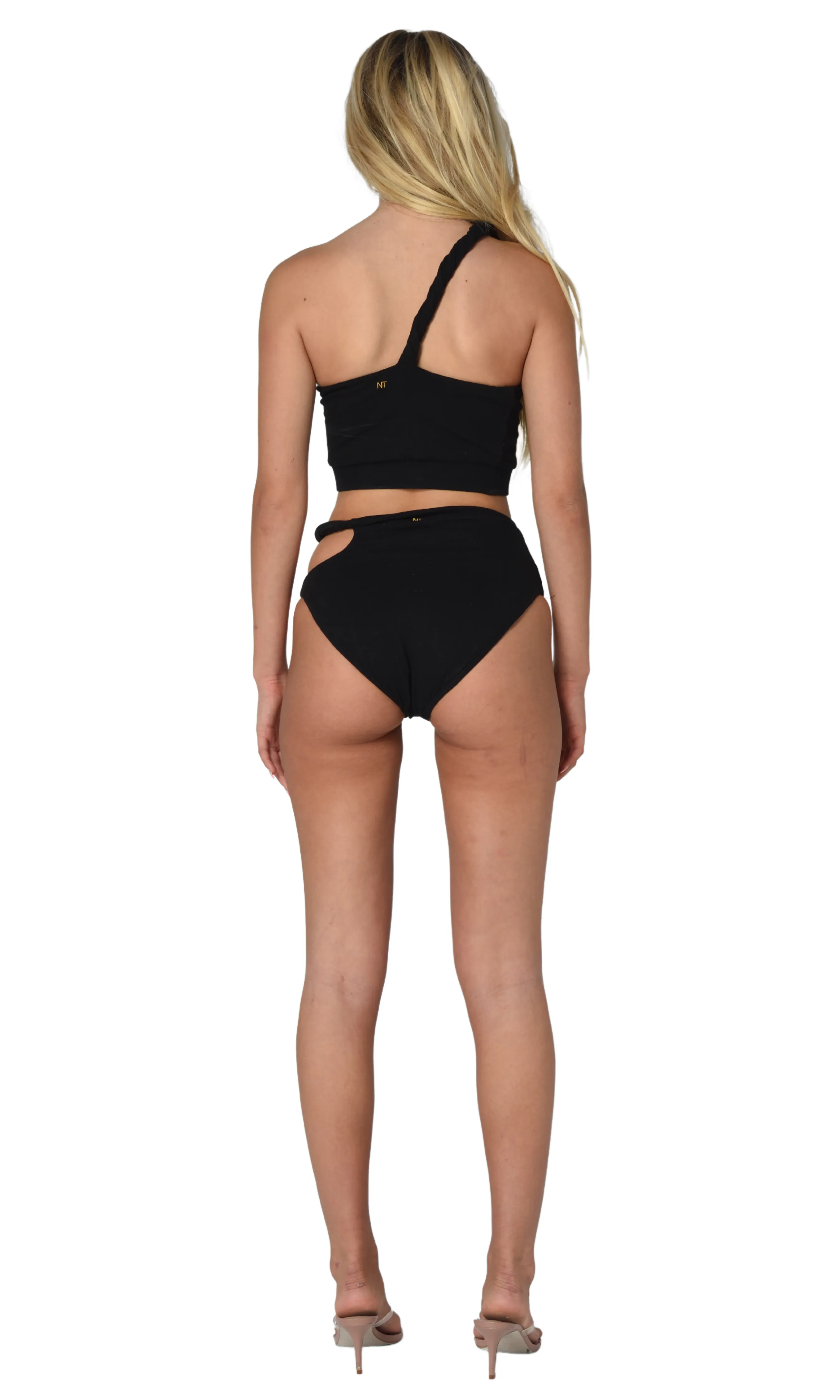 SWIRL BIKINI BOTTOM, BLACK