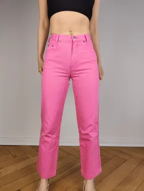 The United Colors of Benetton Pink Jeans Kids | Vintage Blue Family Jeans straight fit barbie denim pants trousers kids 12y women XXS