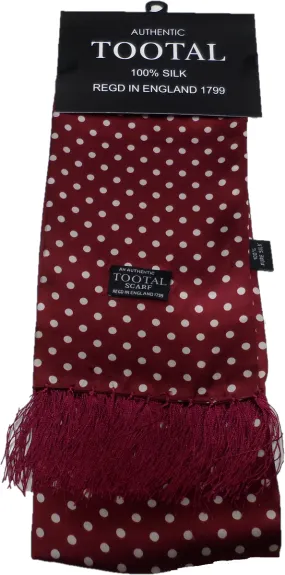 Tootal Vintage Burgundy/Cream Polka Dot 100% Silk Scarf