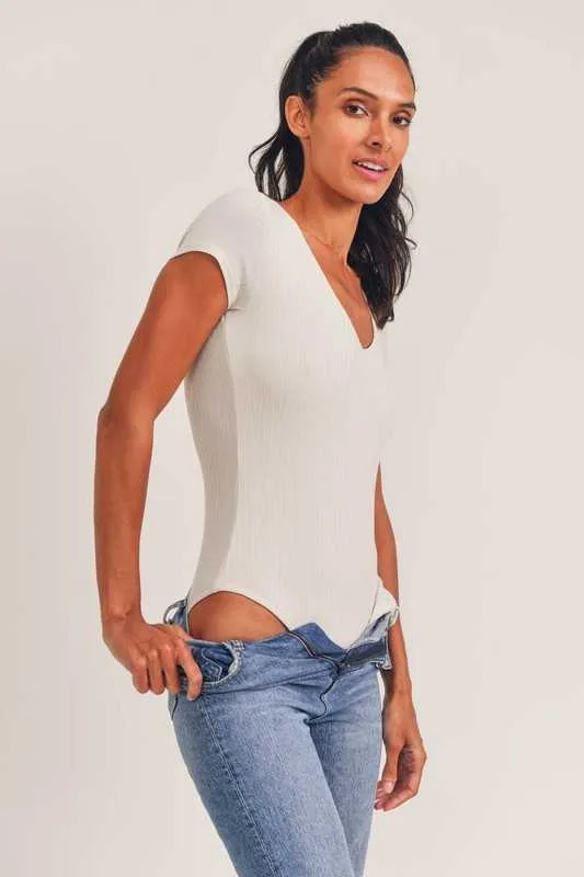 Top - Ribbed Scoop Neck Bodysuit