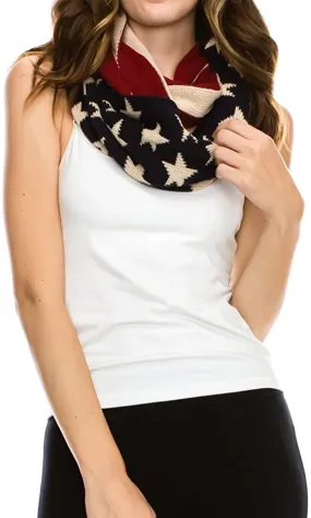 USA American Flag Warm Acrylic Infinity Scarf