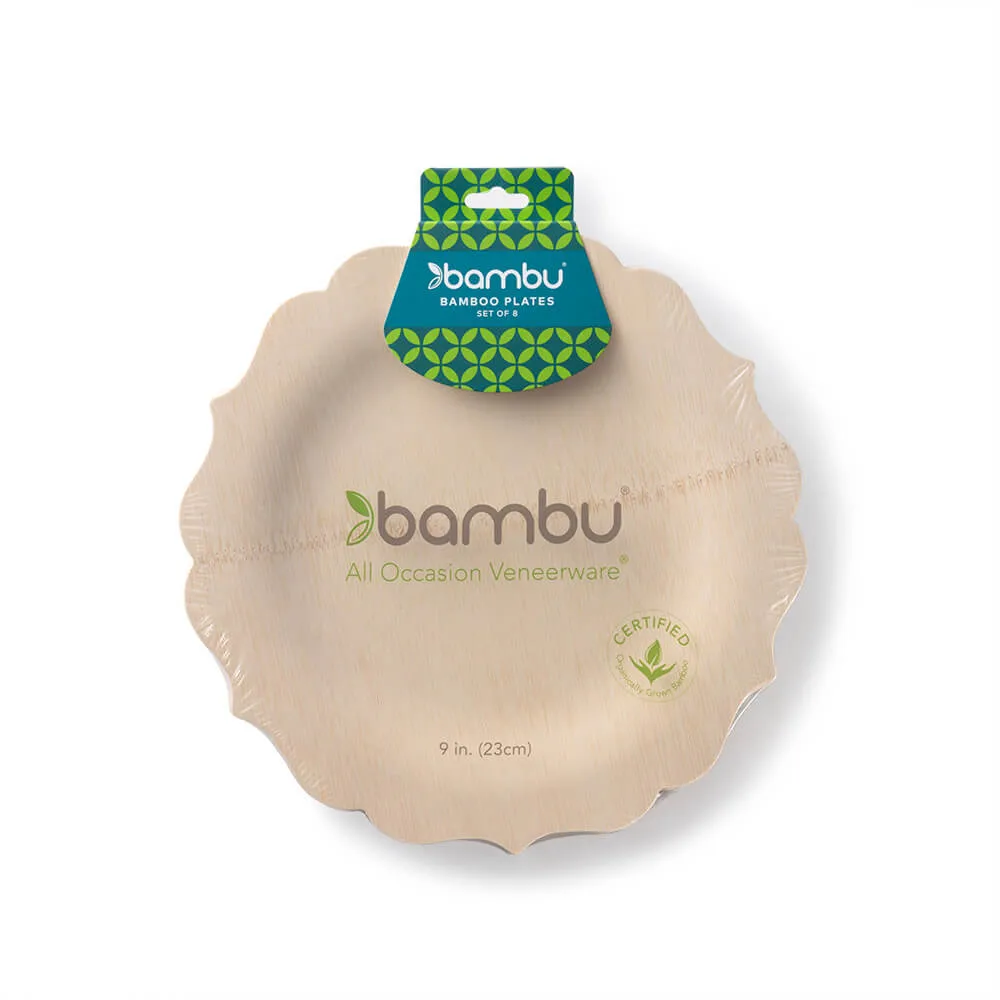 Veneerware Fancy Bamboo Plates