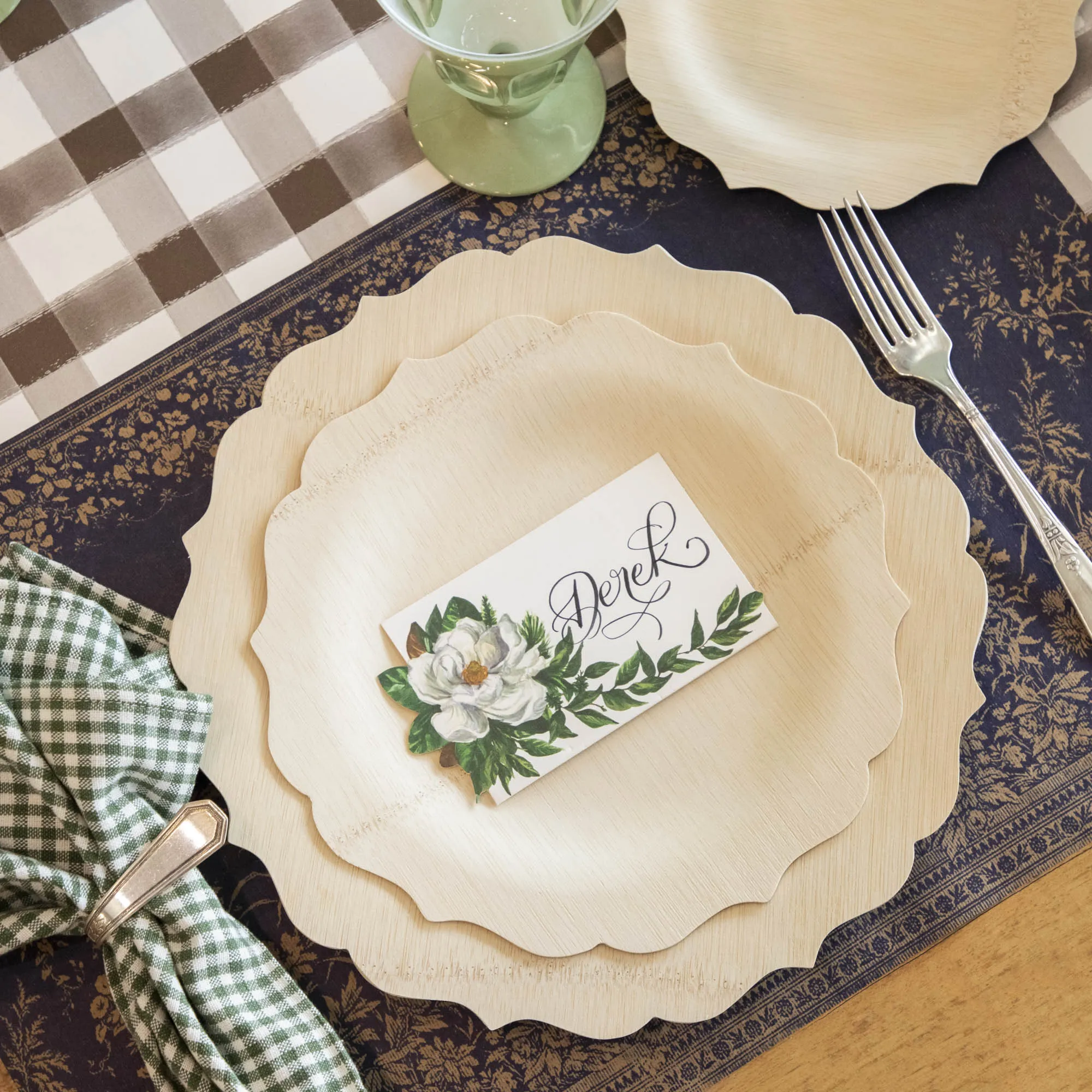Veneerware Fancy Bamboo Plates