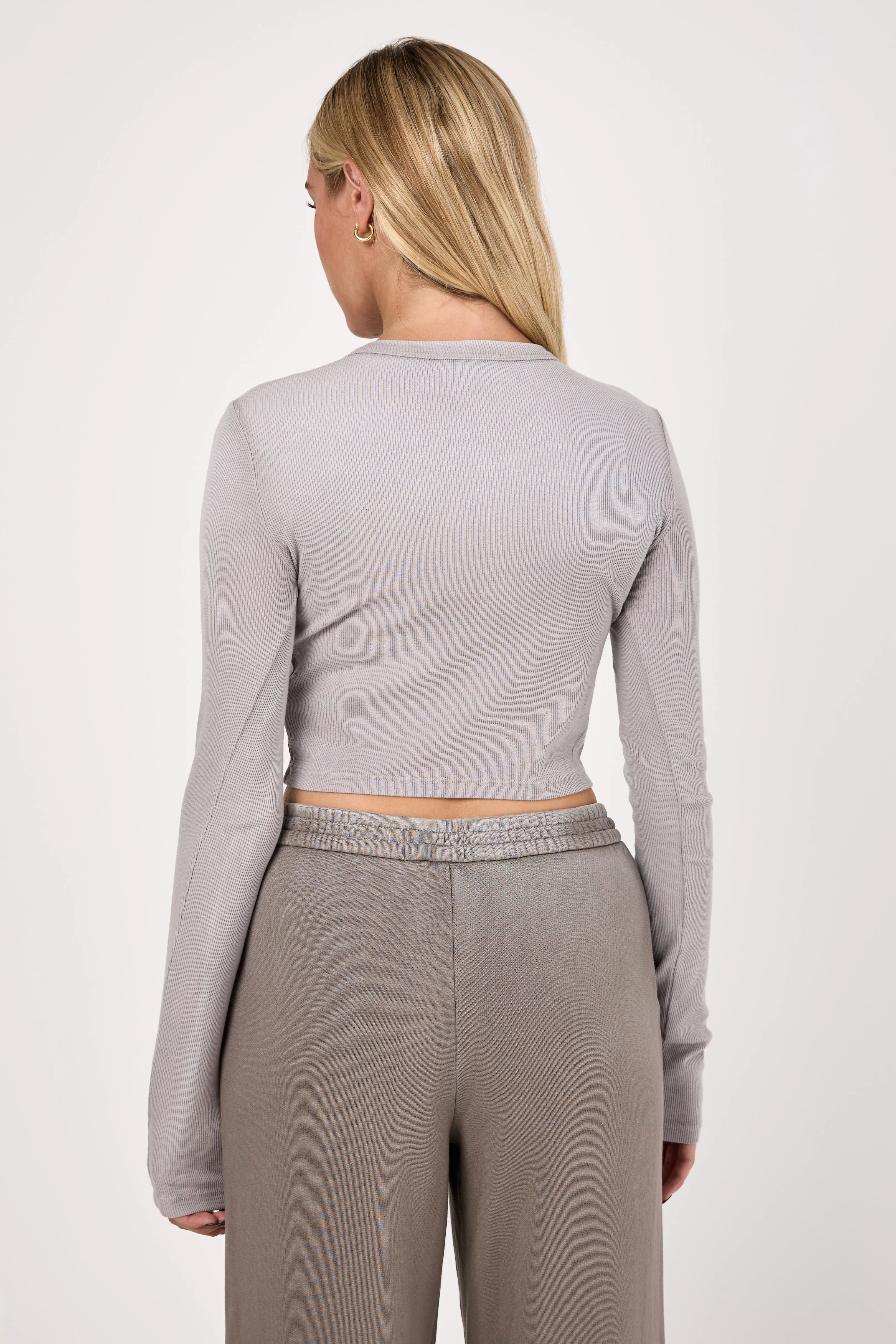 Verona Crop Shirt in Silver Cast