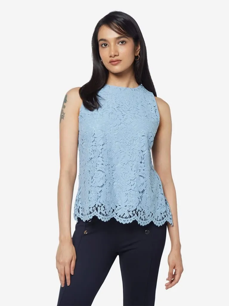Wardrobe Blue Floral Pattern Nikki Top