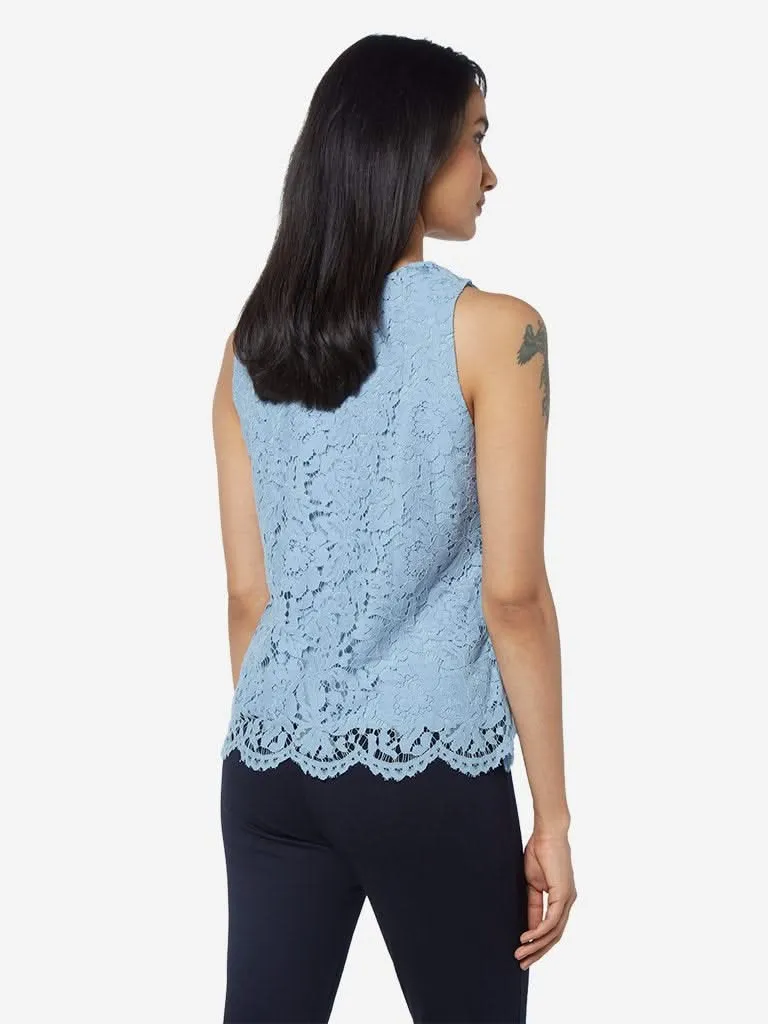 Wardrobe Blue Floral Pattern Nikki Top