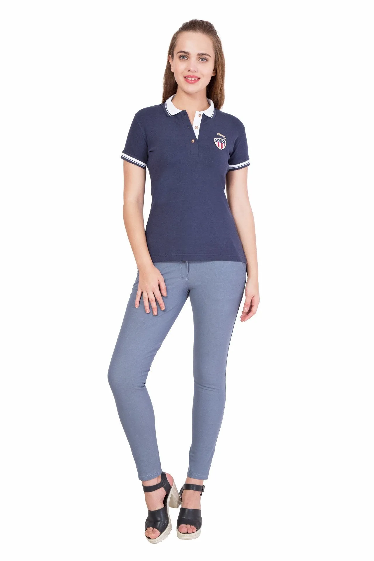 Women Short Sleeves Casual Polo T-Shirt