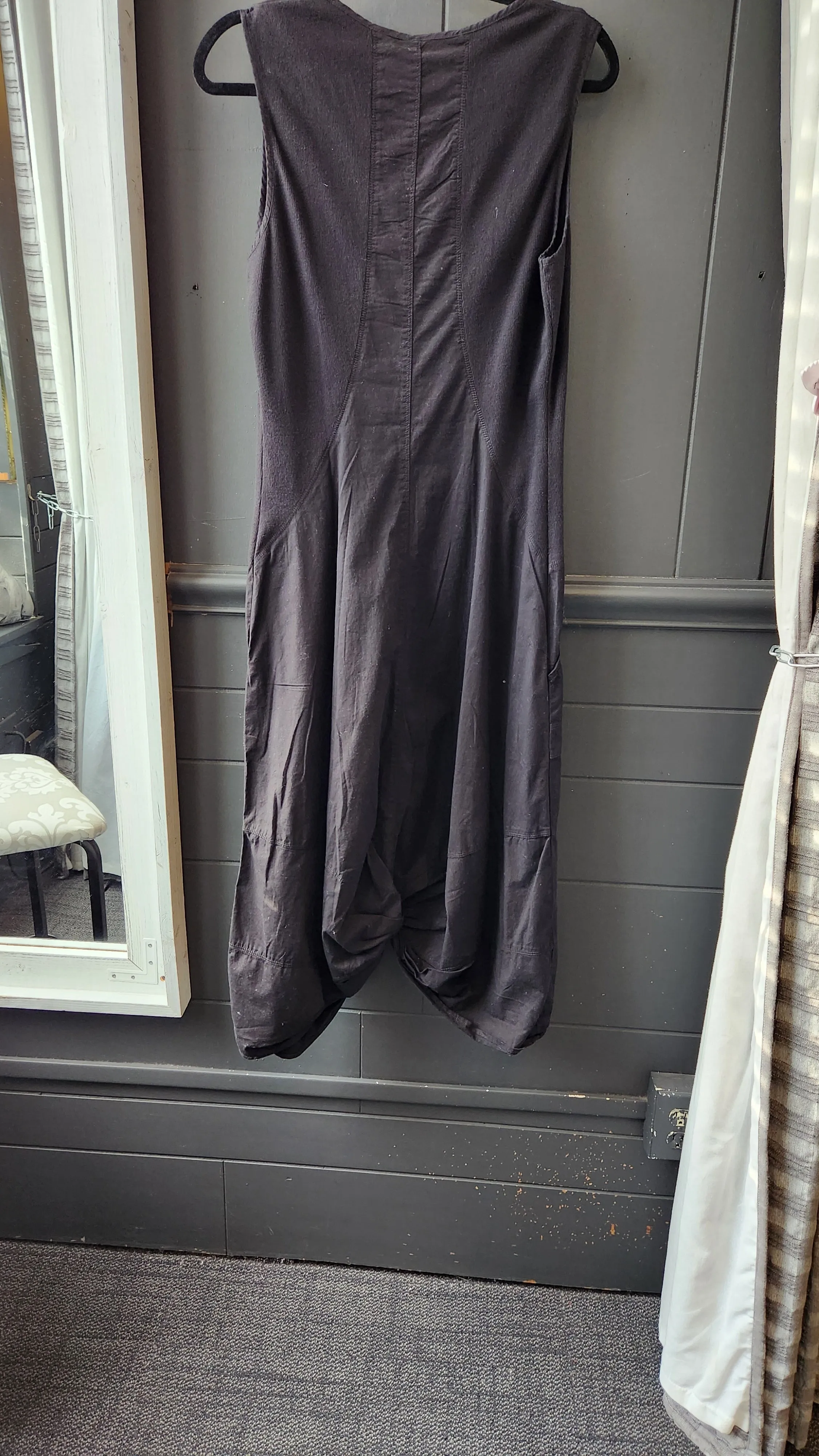 XCVI Sleeveless Black Rib Knit and Cotton Dress